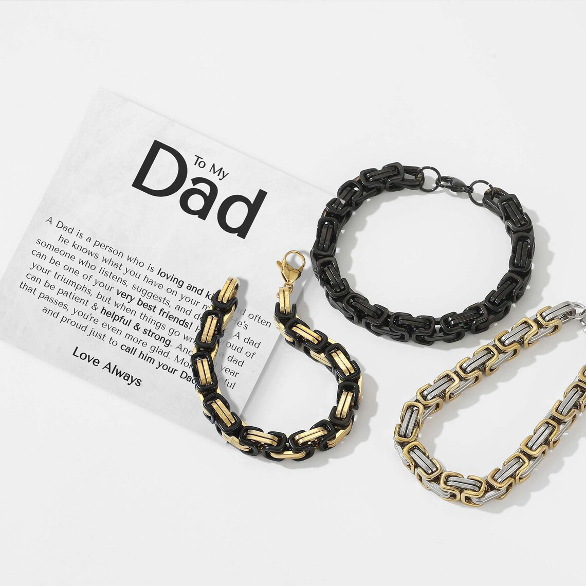 To My Dad Love Always Cuban Link Bracelet Stainless Steel Bracelet Father's Day Gifts-Jessemade AU