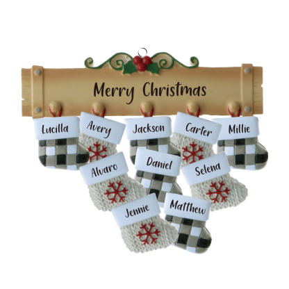 10 Names - Personalised Christmas Stockings Ornaments Customised Name & Text Christmas Decor Wooden Gifts for Family Friends-Jessemade AU