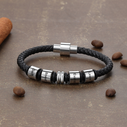 Personalised 4 Beads Men's Bracelet For Him-Jessemade AU