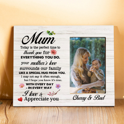 Personalised Photo & Text Wooden Plaque Home Decoration Gifts for Mom/Mum - Today Is The Perfect Time To Thank You For Everything You Do-Jessemade AU