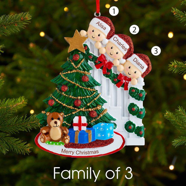 Personalised Family Christmas Ornament Custom 5 Names Hanging Ornament Gifts For Family-Jessemade AU