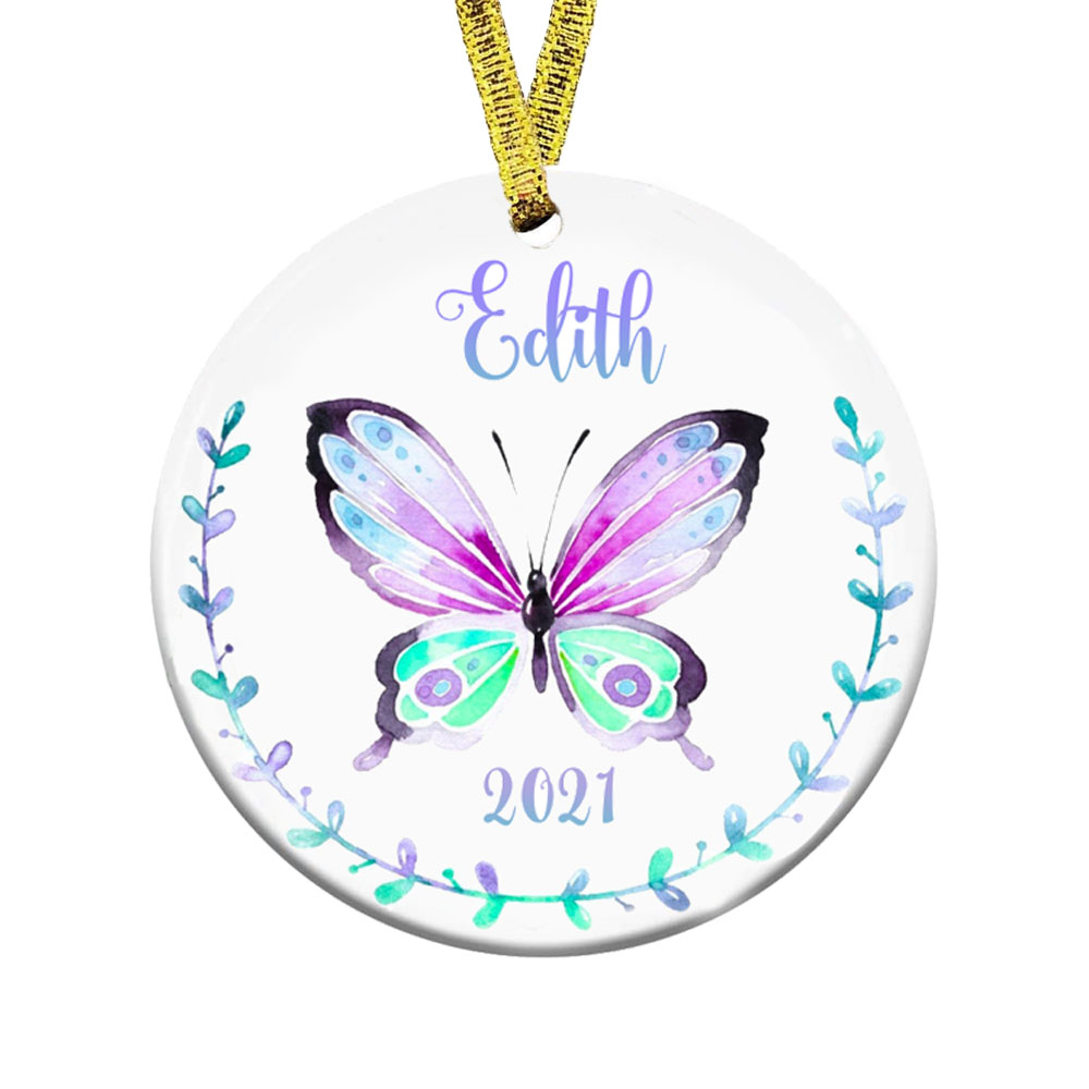 Personalised Butterfly Ornament Custom Name Memorial Ornament-Jessemade AU