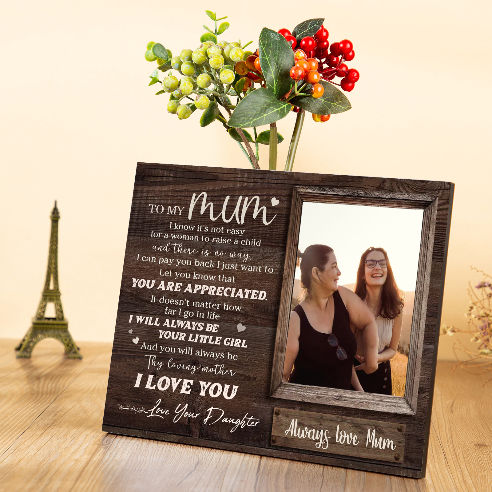 To My Mum Picture Board Customised Photo Keepsake Wood Signs Photo Frame Gifts For Mother-Jessemade AU
