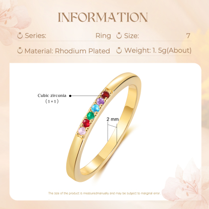Personalised Women's Ring Custom 6 Birthstones Ring Birthday Gift for Her-Jessemade AU