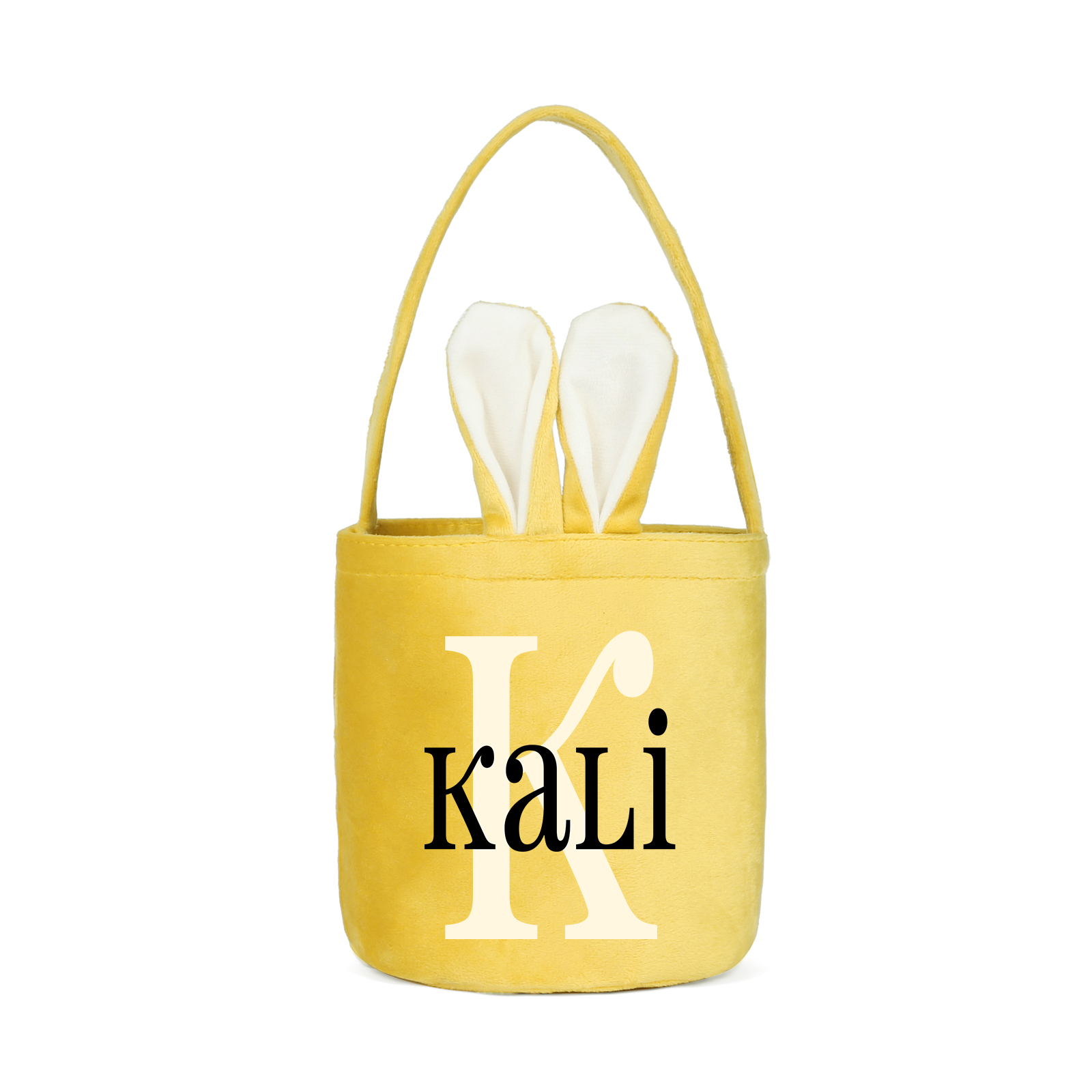 Personalised Bunny Tote Bag Custom Name & Letter Bunny Basket Bucket Bag Easter Gifts-Jessemade AU