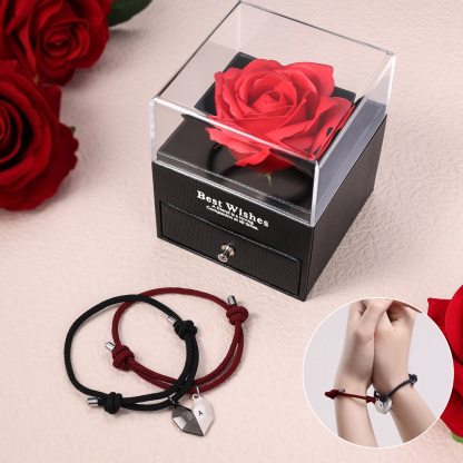 Personalised Two Souls One Heart Bracelet Magnetic Bracelet Set for Couple-Jessemade AU