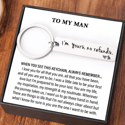 Funny Couple Keychain Personalized Initial Key Ring I'm yours. no refu