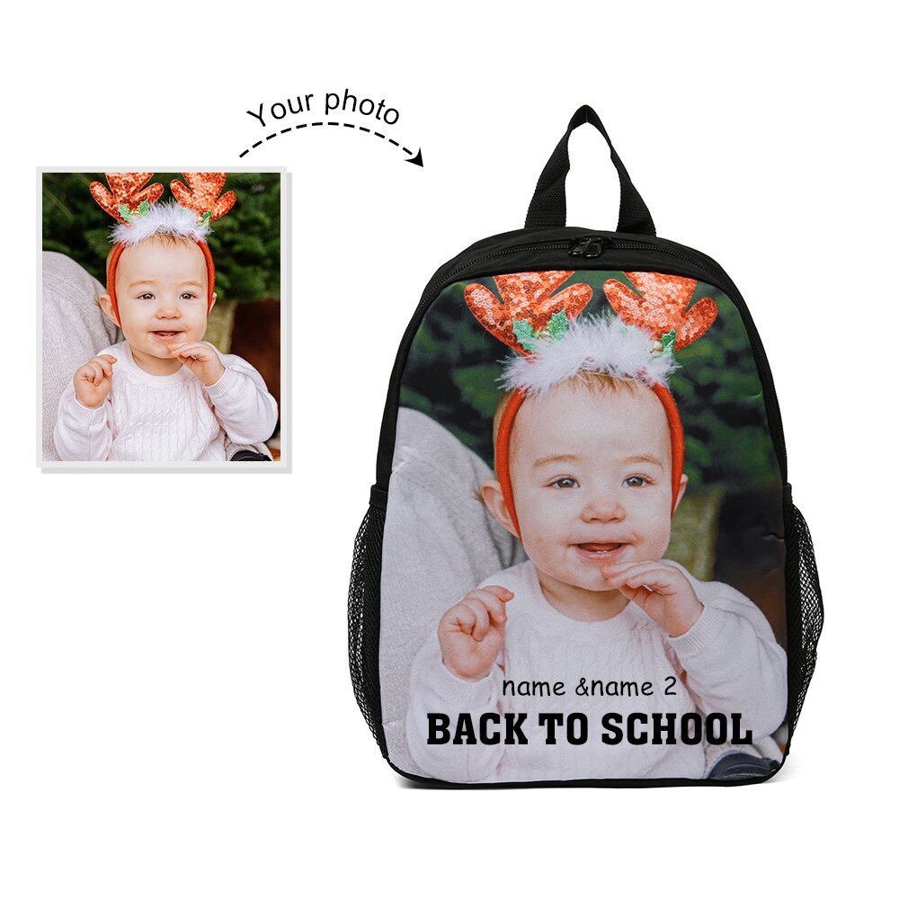 Personalised Photo Backpack Custom Names Back to School Gifts for Kids-Jessemade AU