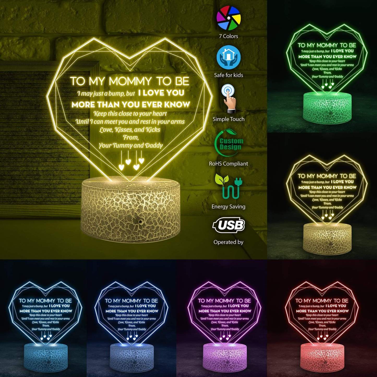 I May Just A Bump, But I Love You, 7 Colours Night Light Gifts For Mom-Jessemade AU