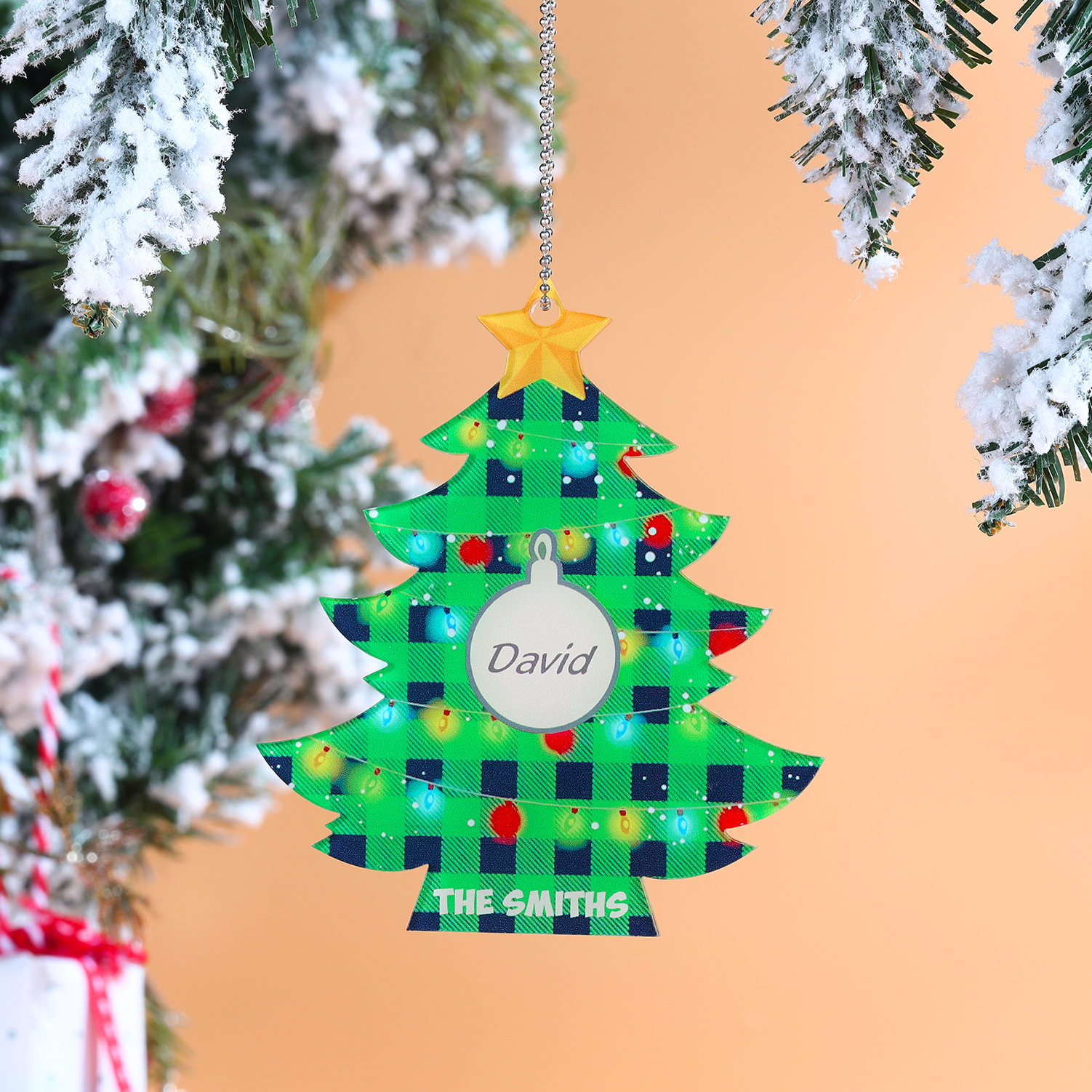 1 Name - Personalised Acrylic Christmas Tree Ornaments Customised Text & Name Xmas Pendant Gifts for Family Friends-Jessemade AU