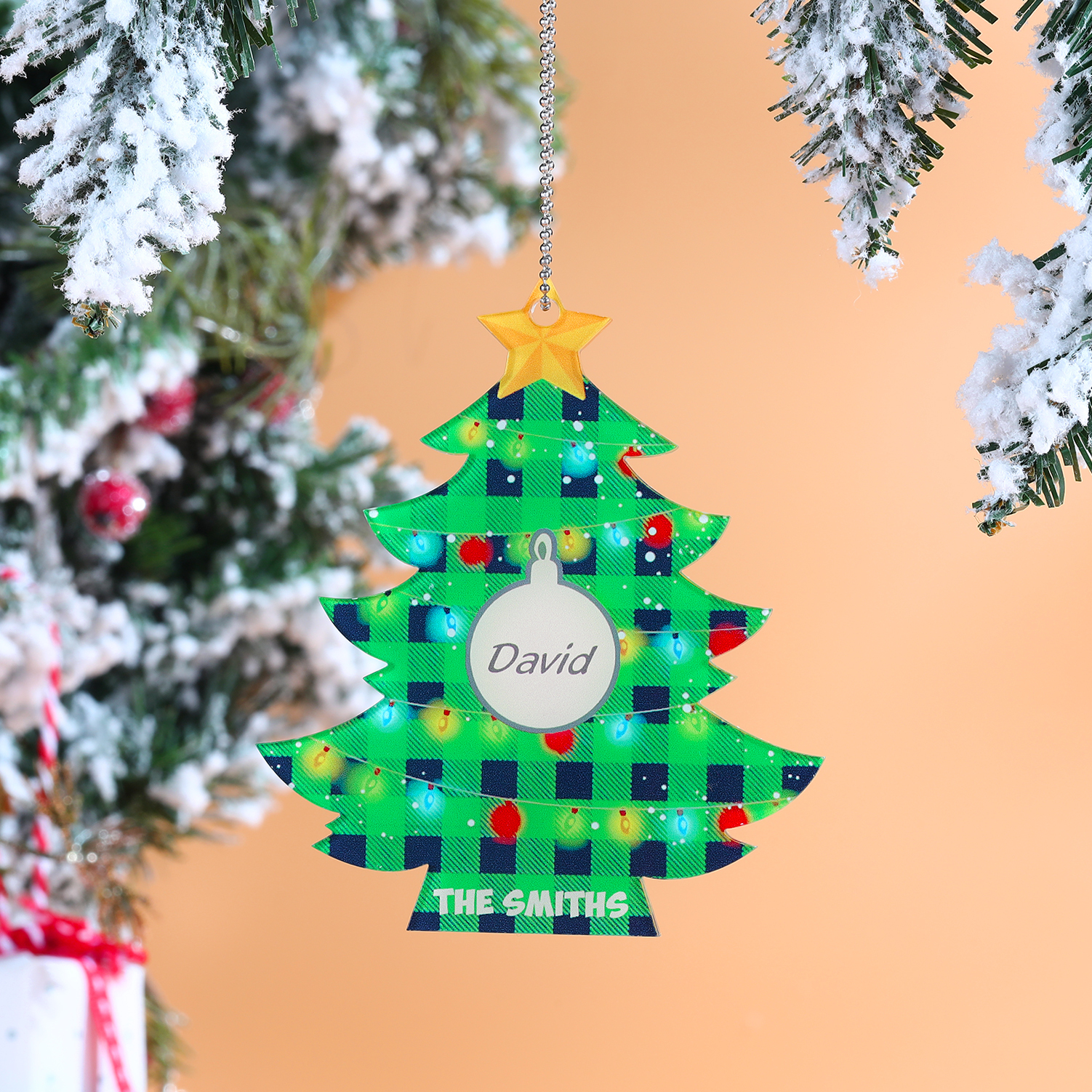 1 Name - Personalised Acrylic Christmas Tree Ornaments Customised Text & Name Xmas Pendant Gifts for Family Friends-Jessemade AU