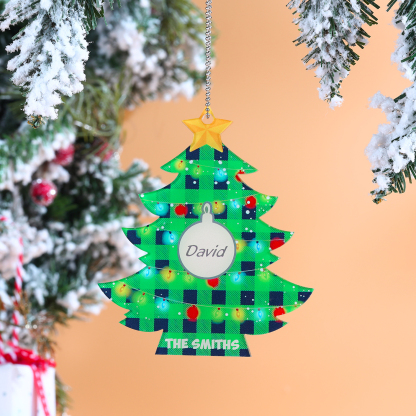1 Name - Personalised Acrylic Christmas Tree Ornaments Customised Text & Name Xmas Pendant Gifts for Family Friends-Jessemade AU