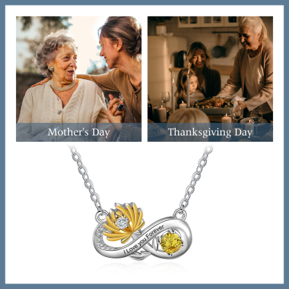 Personalised November Birthflower Necklace With Birthstone Gift For Women-Jessemade AU