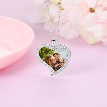 Personalised Heart Necklace Custom 1 Photo Necklace Gifts For Her-Jessemade AU