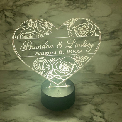 Personalised 7 Colours Changing Night Light Custom Name LED Lamp Gifts For Couple-Jessemade AU