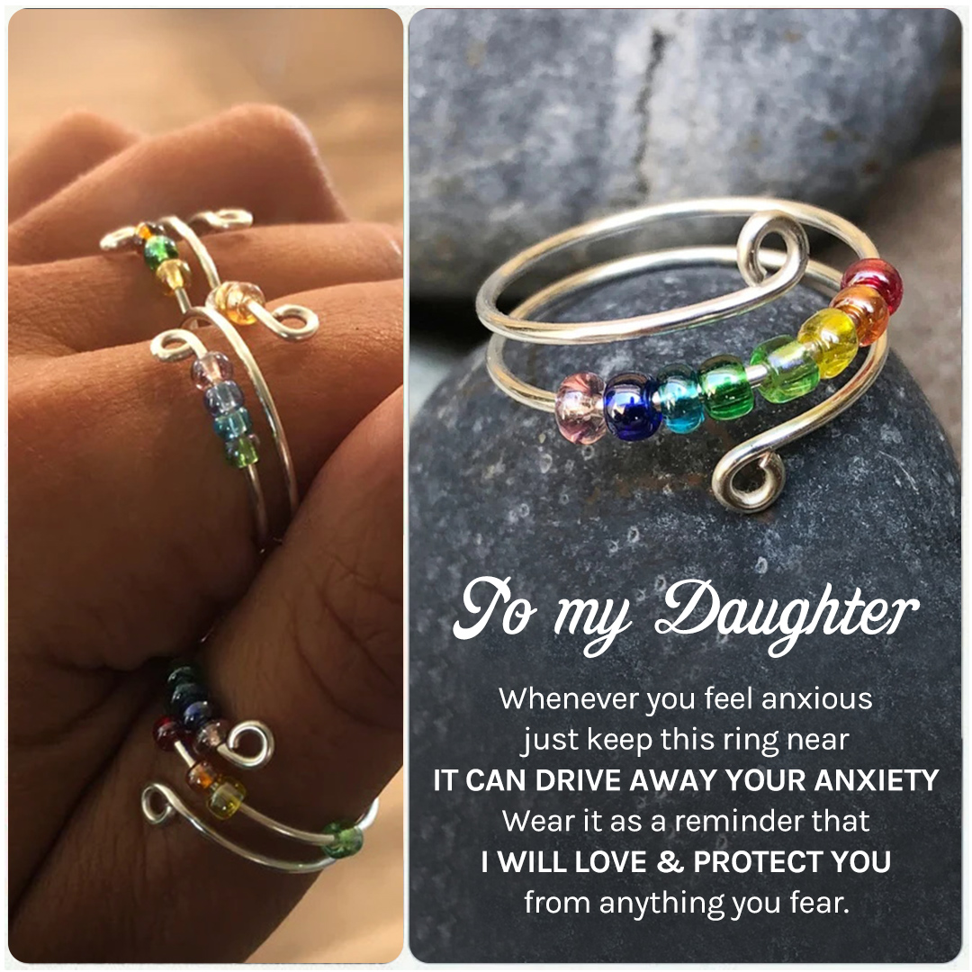 To My Daughter - Drive Away Your Anxiety Layer Coloured Beads Fidget Ring Gifts For Daughter-Jessemade AU