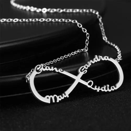 Personalised Infinity Necklace Custom 4 Names Necklace Gift For Women-Jessemade AU
