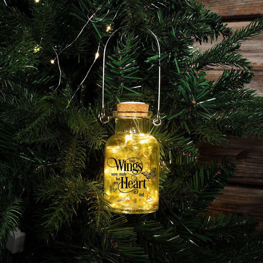 Memorial Jar Night Light - Your Wings Were Ready But My Heart Not - LED Lamp-Jessemade AU