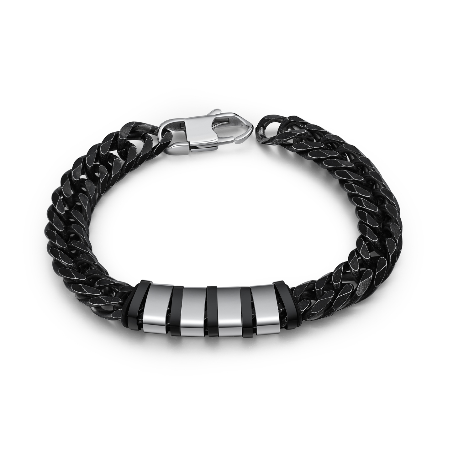 Personalised Black Stainless Steel Bracelet Custom 4 Names Men's Women's Bracelets For Couple-Jessemade AU