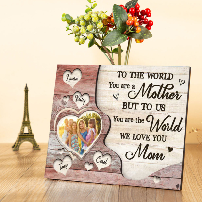 Mother Picture Board Personalised Photo Keepsake With 4 Names Wood Signs Photo Frame Gifts For Mom-Jessemade AU