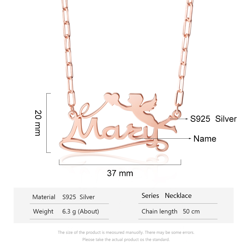 Personalised Angel Necklace Custom 1 Name Necklace Gift For Women-Jessemade AU