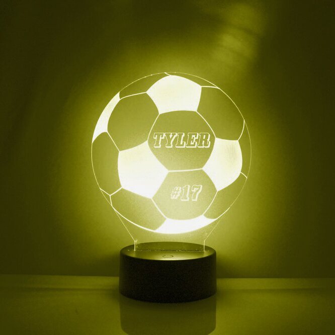 7 colour LED Football Night Light Custom Name & digital Lamp Gifts for Kids-Jessemade AU