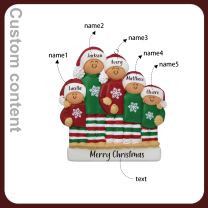 5 Names - Personalised Christmas Ornaments Custom Text Wooden Xmas Ornaments Gifts for Family Friends-Jessemade AU