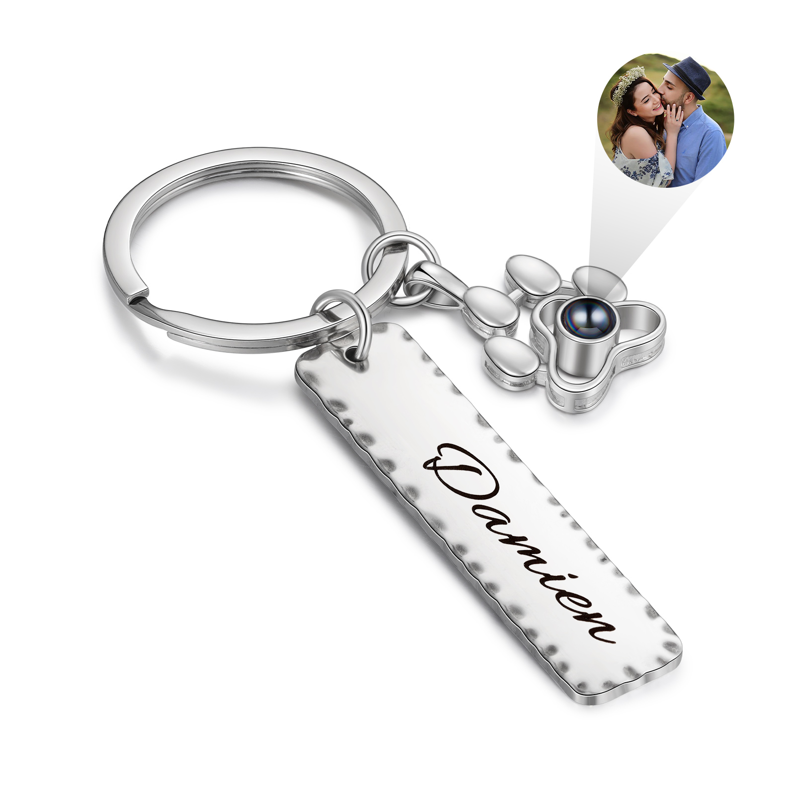 Personalised Projection Keychain Custom Photo & Name Keyring Gift For Family/Friend/Couple-Jessemade AU