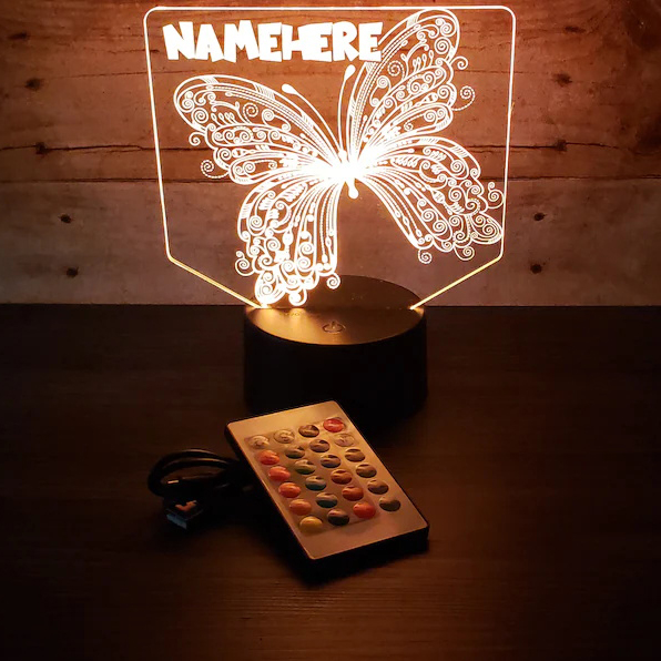 Personalised Butterfly Lamp Personalised LED Sign Custom Colourful Name Night Light Gifts For Kids-Jessemade AU