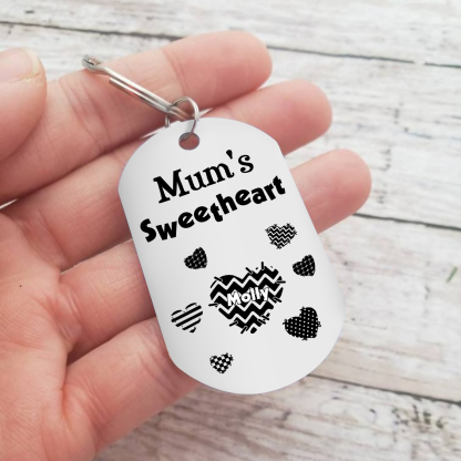 Personalised 1 Name Keychain Hearts Family Keychain Mother's Day Gift - Mum's Sweetheart-Jessemade AU