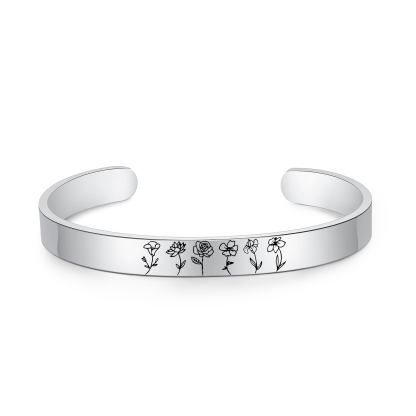 Personalised 6 Birth Flowers Women's Bracelet-Jessemade AU