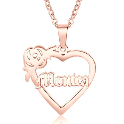 Personalised Heart Name Necklace Classic Jewelry Gift For Her-Jessemade AU
