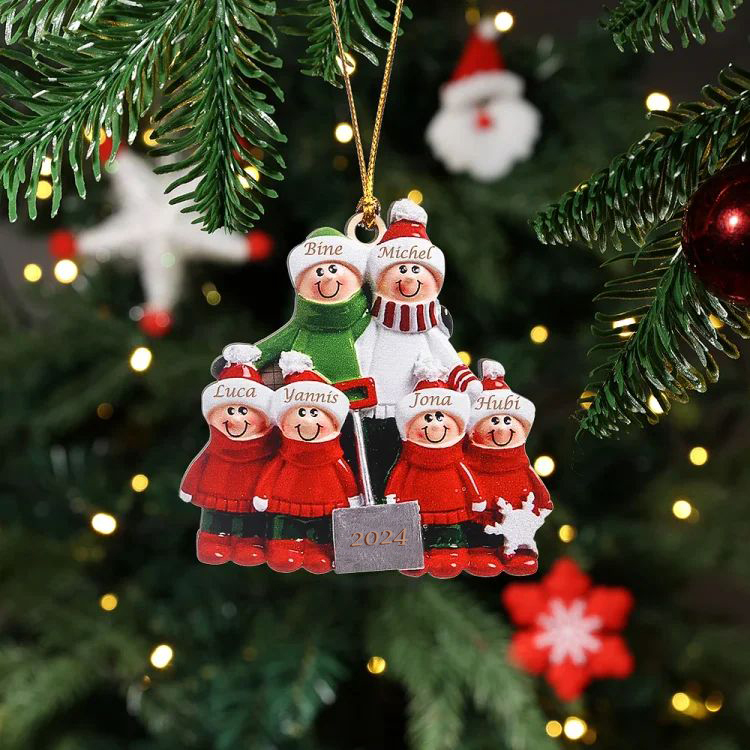 6 Names - Personalised Christmas Tree Ornaments Wooden Christmas Decor with Name Gifts for Family Friends-Jessemade AU