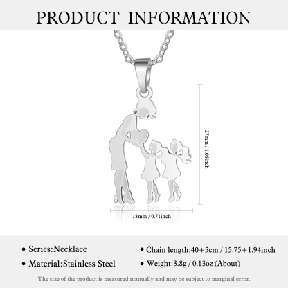 Women Necklace Mother & 2 Daughters Pendant Necklace Stainless Steel Mother's Day Gifts for Mum-Jessemade AU