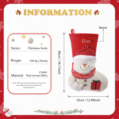 Personalised Christmas Stockings Ornaments Custom 1 Name Christmas Socks Gifts for Family Friends-Jessemade AU