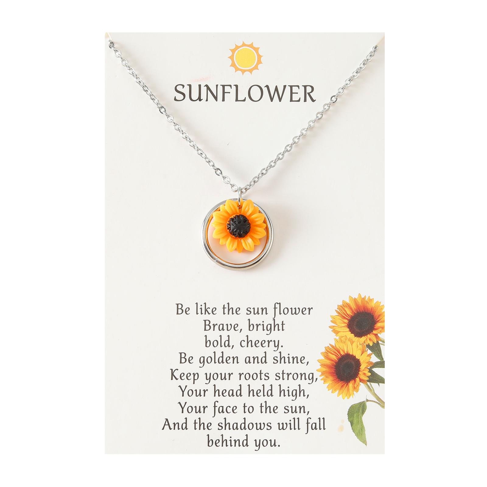 Sunflower Necklace Adjustable Best Friend Gift for Her-Jessemade AU