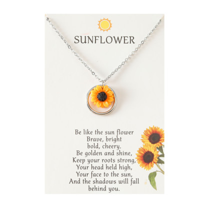 Sunflower Necklace Adjustable Best Friend Gift for Her-Jessemade AU