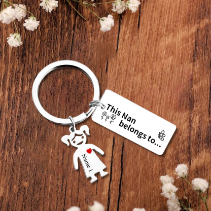 1 Name - Personalised Keychain with Kid Charms Engraved Names Keyring Mother's Day Gift for Mum/Nan-Jessemade AU