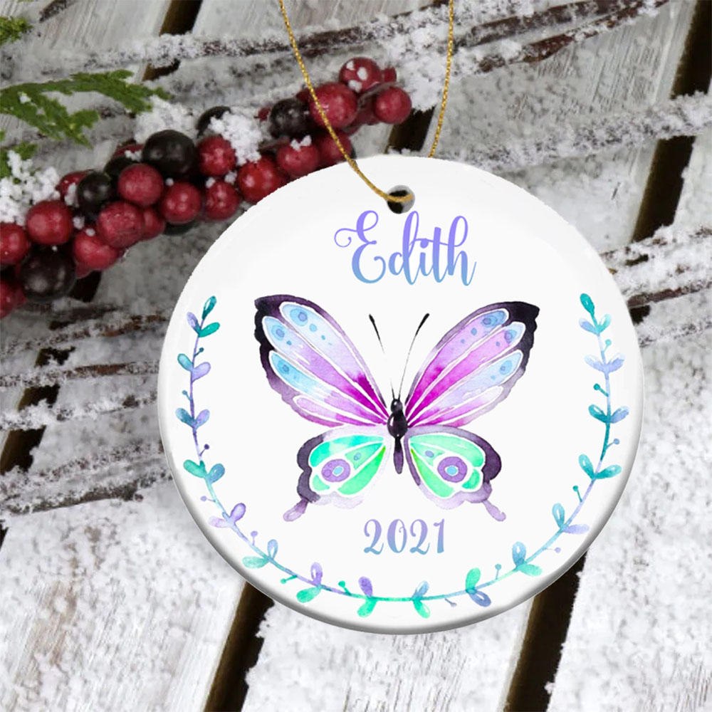 Personalised Butterfly Ornament Custom Name Memorial Ornament-Jessemade AU