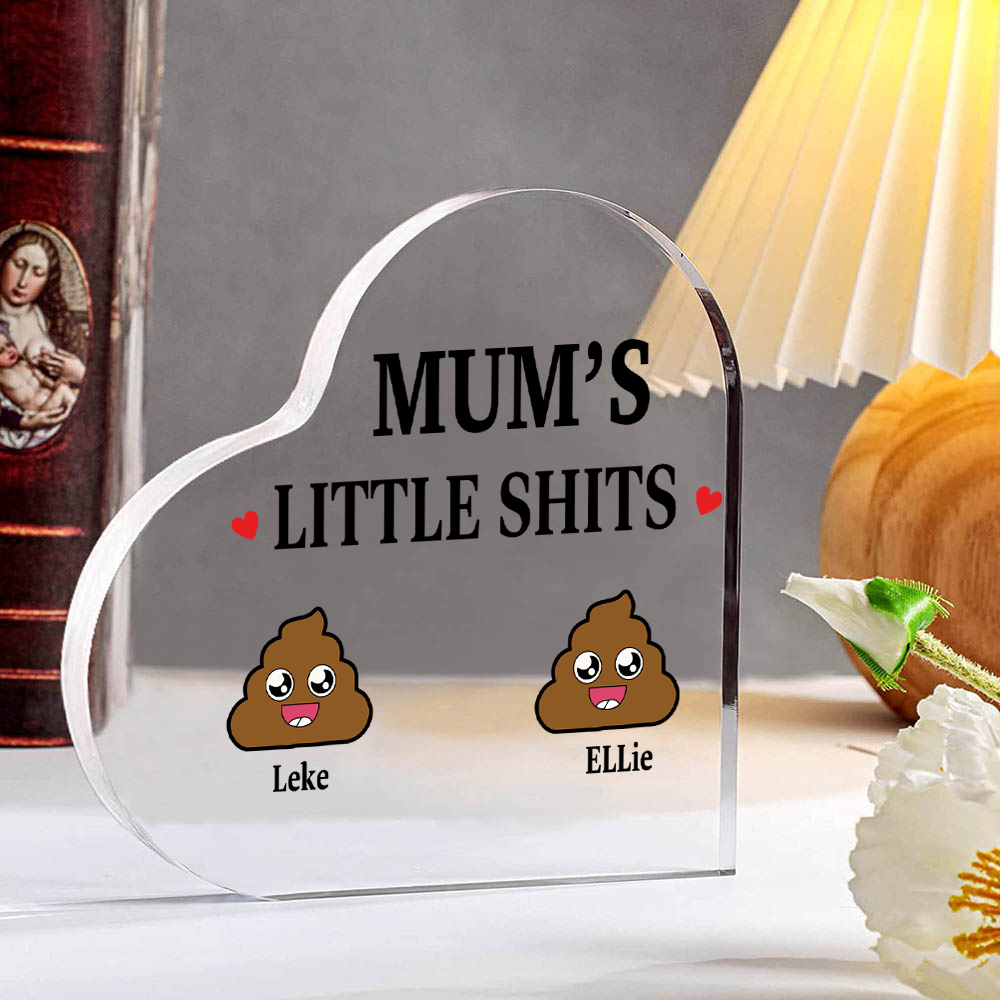 2 Names - Personalised Acrylic Heart Keepsake Custom Name Ornaments Mother's Day Funny Gifts for Mum-Jessemade AU