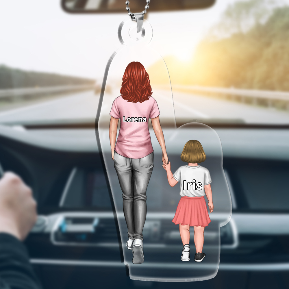 Personalised Family Hanging Ornament Custom 2–9 Names Keychain Acrylic Pendant Gift for Dad/Mum