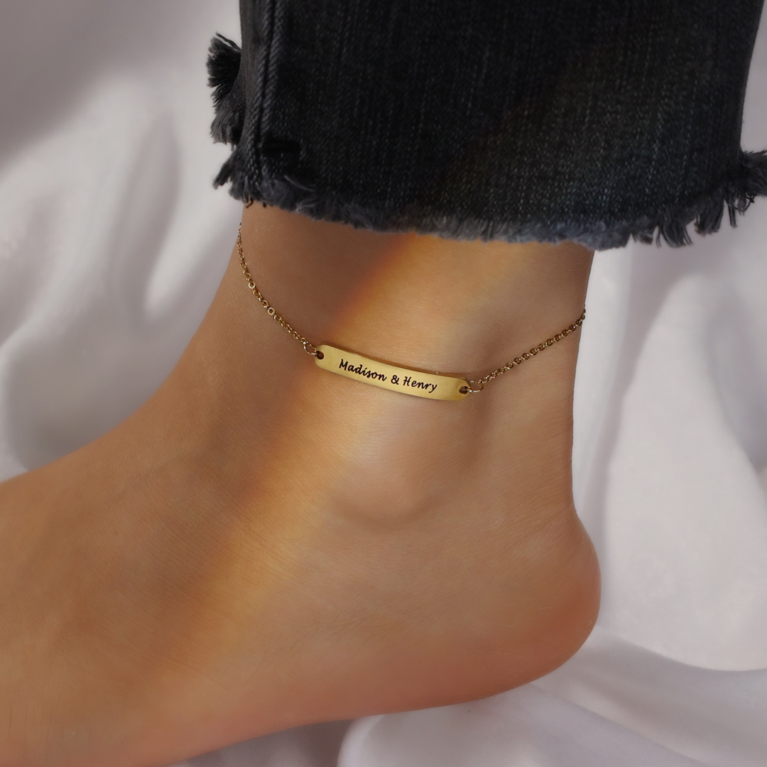 Personalised Simple Anklet With 2 Names For Her-Jessemade AU