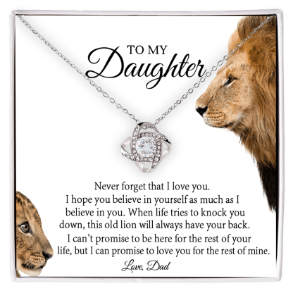 To My Daughter Love Knot Necklace Dad to Daughter Necklace Special Birthday Gift for Daughter - Never forget that I love you-Jessemade AU