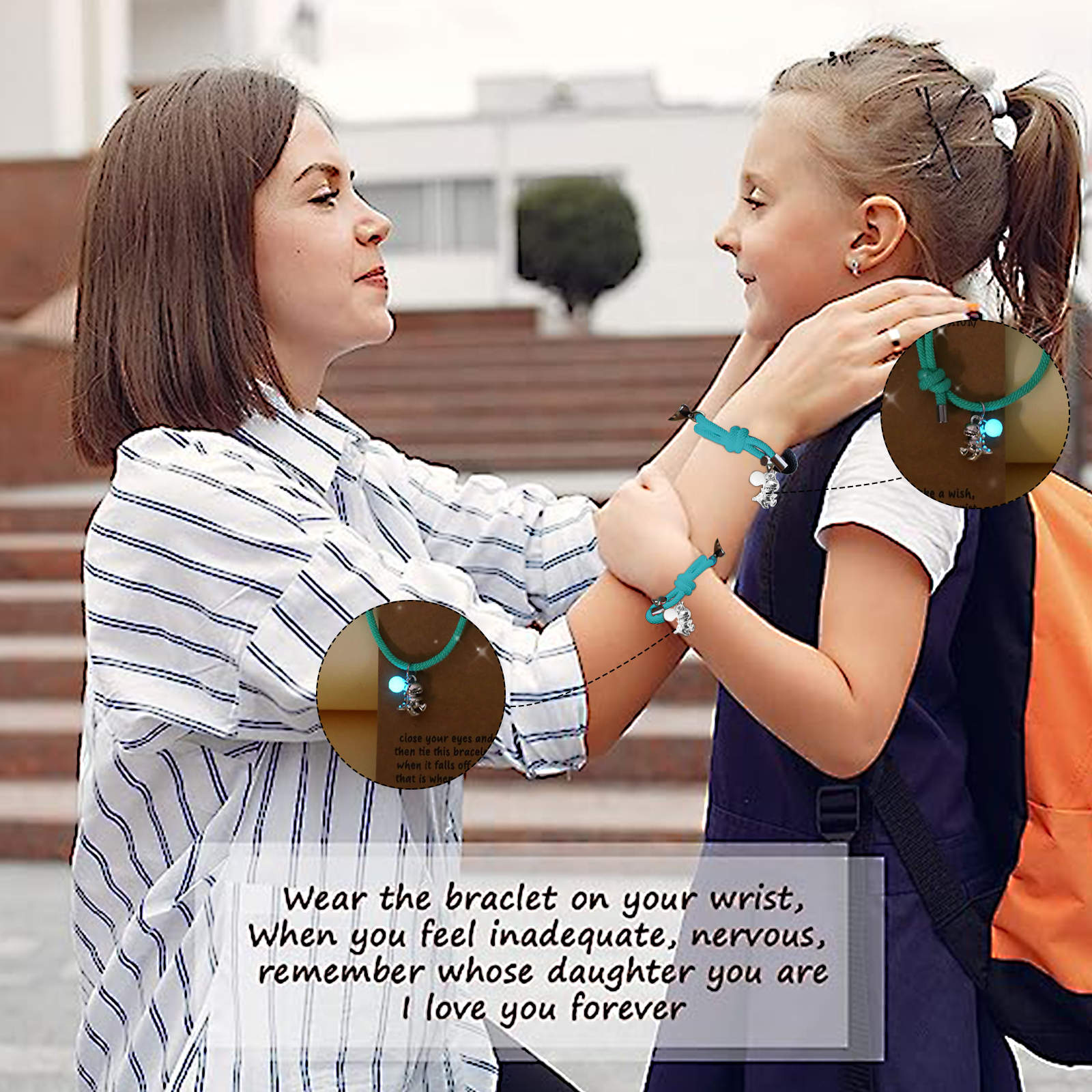 Two Souls One Heart Bracelet With Dinosaur Pendant Magnetic Bracelet Set-Jessemade AU