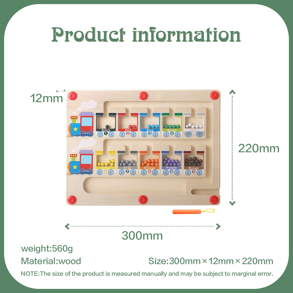 Magnet Maze Train Toy Wooden Magnetic Counting Board Set With Math Pen Number & Colour Maze Game Educational Toy Gift for Kids-Jessemade AU