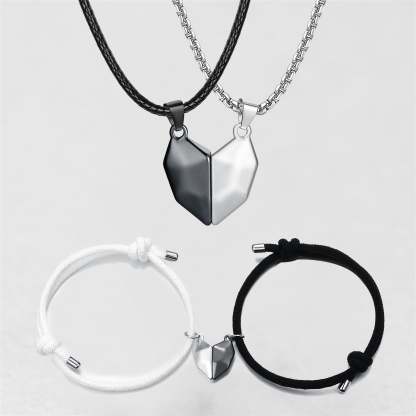 Magnetic Matching Couple Letter Necklace and Bracelet Valentine's Day Gifts for Couple-Jessemade AU