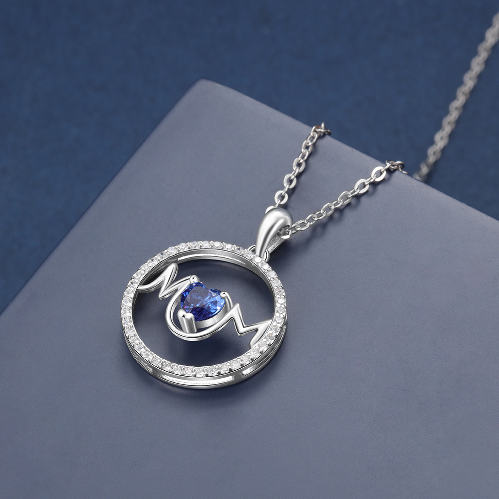 Mom Necklace Personalised Heart Necklace with Birthstone Engraved Name Gifts for Her-Jessemade AU