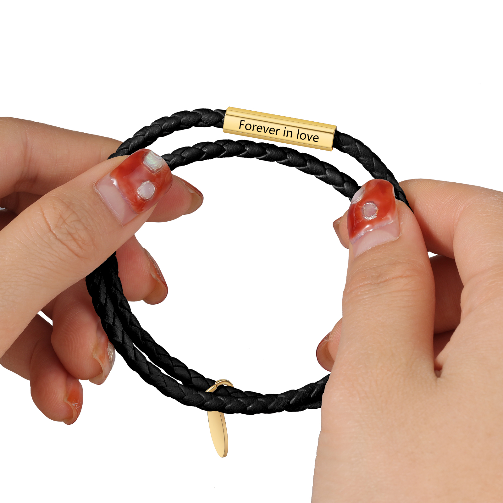 Personalised Leather Bracelet Custom Photo & Text Bracelet Couple Gift for Him/Her-Jessemade AU