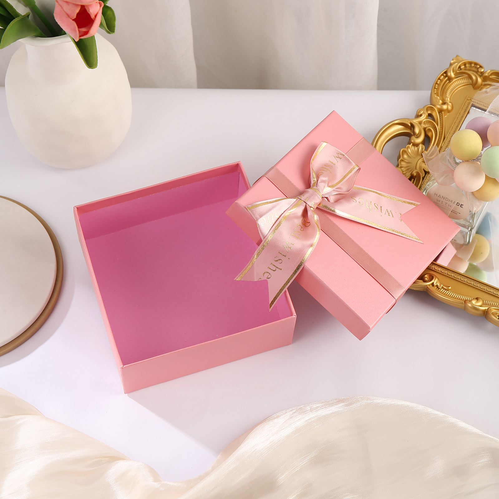 Exquisite Wallet Gift Box Pink Square Gift Packaging-Jessemade AU
