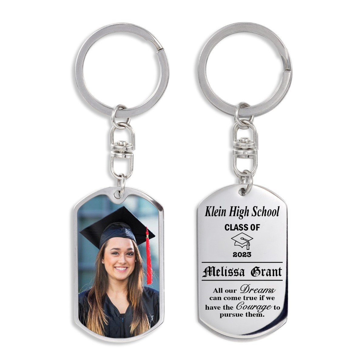 Custom Photo Keychain Class of 2024 Graduation Keyring